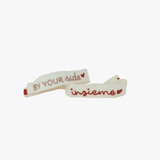 Set Bracciali Ricamami - "BY YOUR SIDE BIANCO & INSIEME BIANCO"