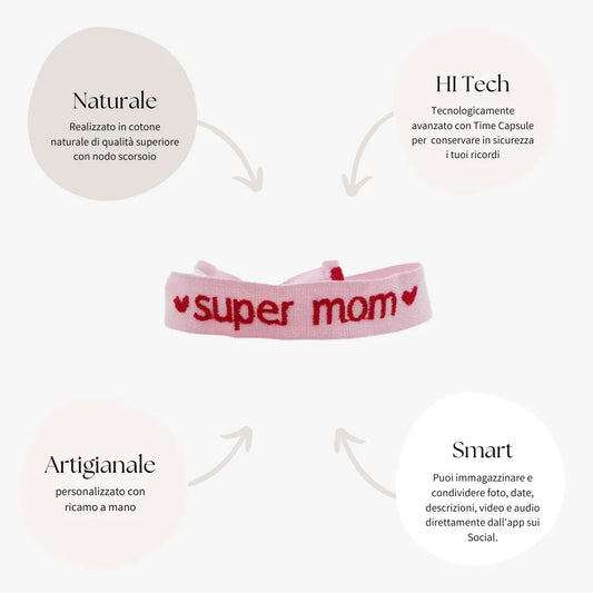 Ricamami bracelet - "SUPER MOM"